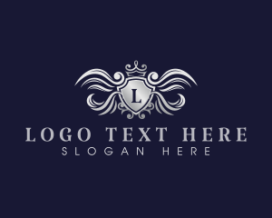 Queen - Crown Luxury Shield logo design