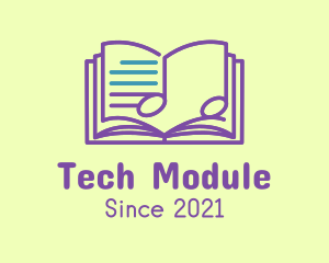 Module - Purple Music Book logo design