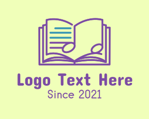 Music Teacher - Purple Music Book logo design
