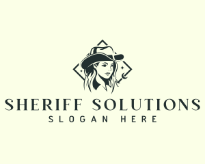 Cowgirl Hat Woman logo design