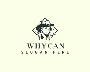 Sheriff - Cowgirl Hat Woman logo design