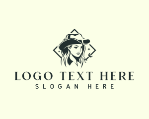 Cowgirl Hat Woman Logo