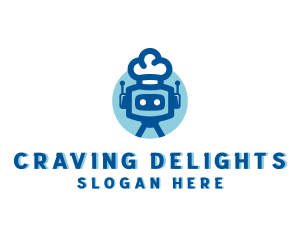 Craving - Chef Robot Restaurant logo design