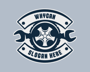 Wheel - Wrench Tire Mechanic logo design