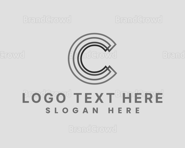 Elegant Striped Company Letter C Logo
