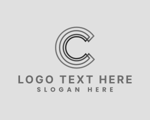 Shop - Elegant Striped Company Letter C logo design