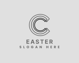 Elegant Striped Company Letter C Logo