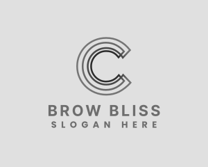 Elegant Striped Company Letter C logo design