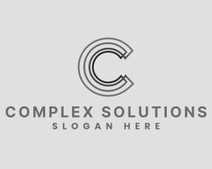 Elegant Striped Company Letter C logo design