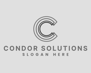 Elegant Striped Company Letter C logo design