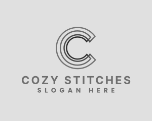 Elegant Striped Company Letter C logo design