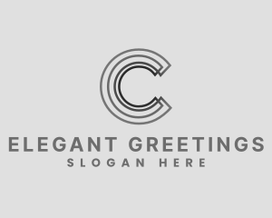 Elegant Striped Company Letter C logo design