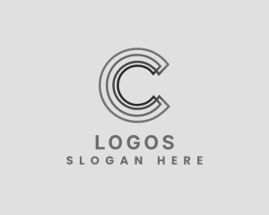 Organization - Elegant Striped Company Letter C logo design