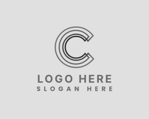 Alphabet - Elegant Striped Company Letter C logo design