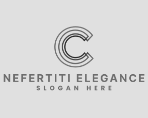 Elegant Striped Company Letter C logo design