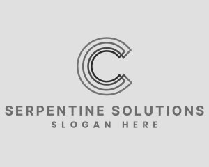 Elegant Striped Company Letter C logo design