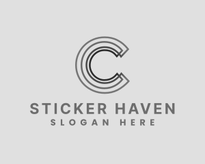 Elegant Striped Company Letter C logo design