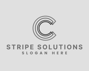 Stripe - Elegant Striped Company Letter C logo design