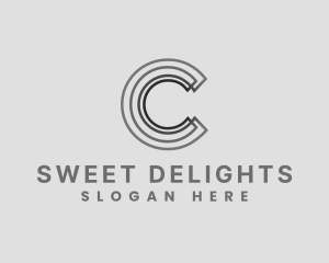 Elegant Striped Company Letter C logo design