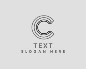 Elegant Striped Company Letter C logo design