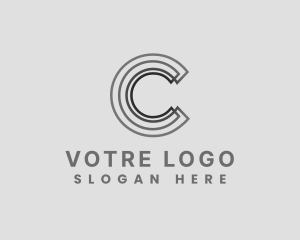 Enterprise - Elegant Striped Company Letter C logo design