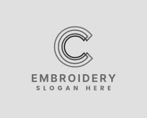 Elegant Striped Company Letter C logo design