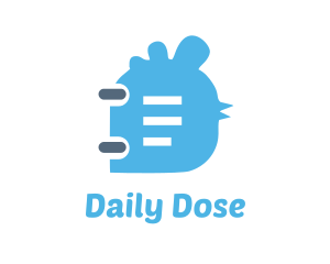 Daily - Blue Chicken Notebook logo design