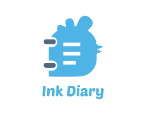 Diary - Blue Chicken Notebook logo design