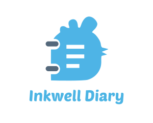 Diary - Blue Chicken Notebook logo design