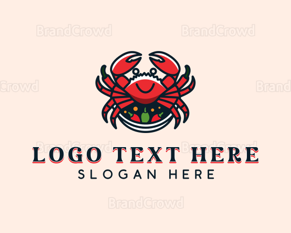 Seafood Crab Cooking Logo