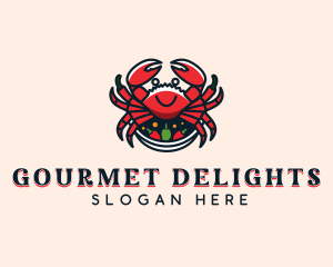 Seafood Crab Cooking logo design