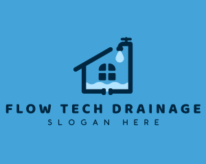Drainage - Pipe House Faucet logo design