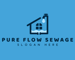 Sewage - Pipe House Faucet logo design
