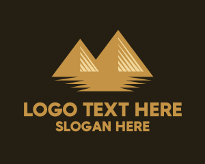 Desert - Gold Geometric Hill logo design