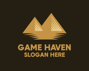 Mountain - Gold Geometric Hill logo design