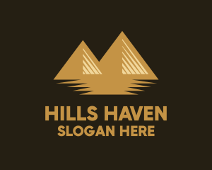 Gold Geometric Hill logo design