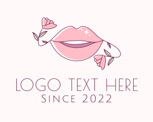 Sparkle - Floral Beauty Lips logo design