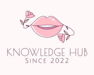 Glitters - Floral Beauty Lips logo design