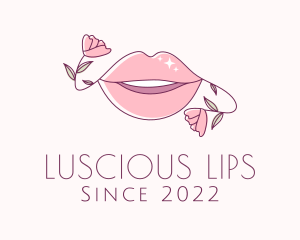Lips - Floral Beauty Lips logo design