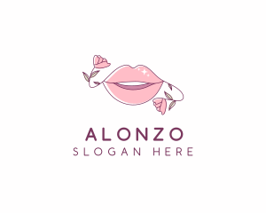 Floral Beauty Lips logo design