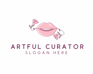 Floral Beauty Lips logo design