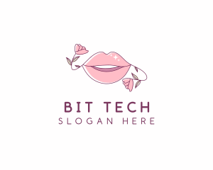 Floral Beauty Lips logo design