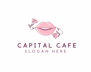 Floral Beauty Lips logo design