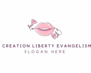 Floral Beauty Lips logo design