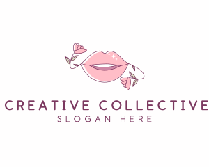 Floral Beauty Lips logo design