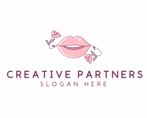 Floral Beauty Lips logo design