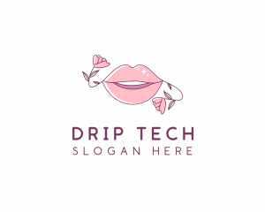 Floral Beauty Lips logo design