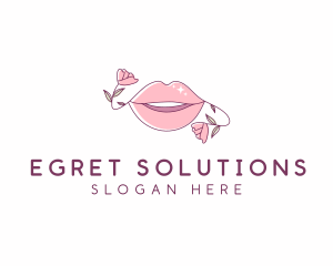 Floral Beauty Lips logo design