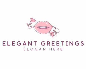 Floral Beauty Lips logo design