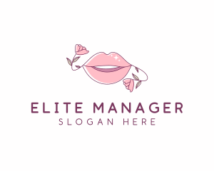 Floral Beauty Lips logo design